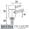 Bristan Oval Basin Taps Dimensions